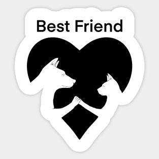 Dog and cat best friends Sticker